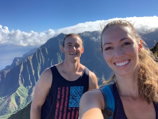 Doctors Eric and Areil Heisser on a moutain hike