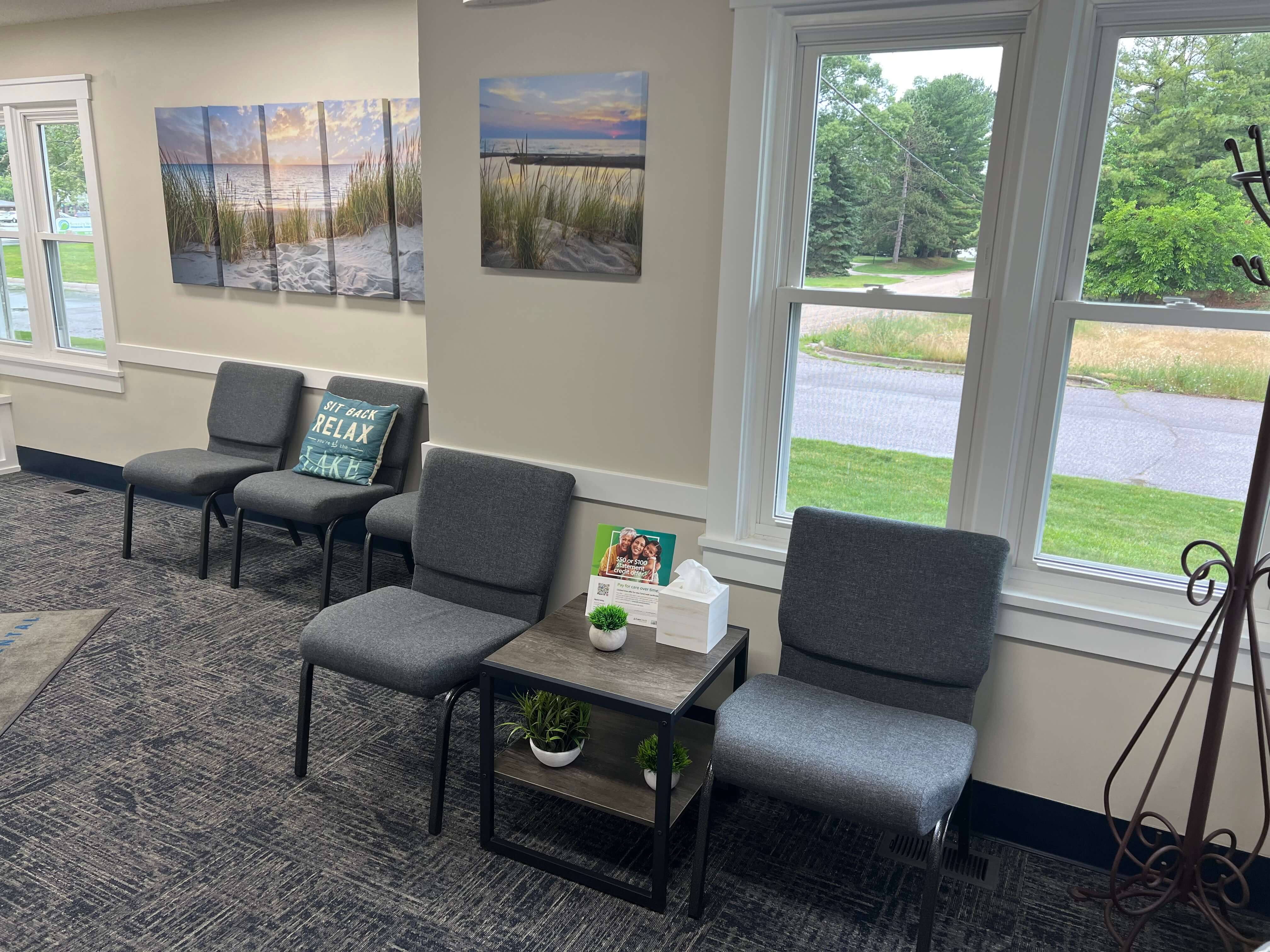 Reception area of Norton Shores Michigan dental office building