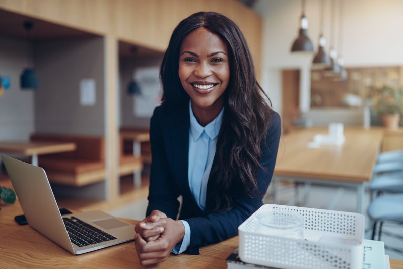 Businesswomen smiling