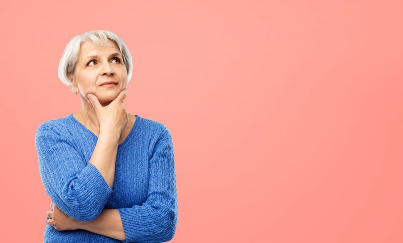 Woman has questioning expression