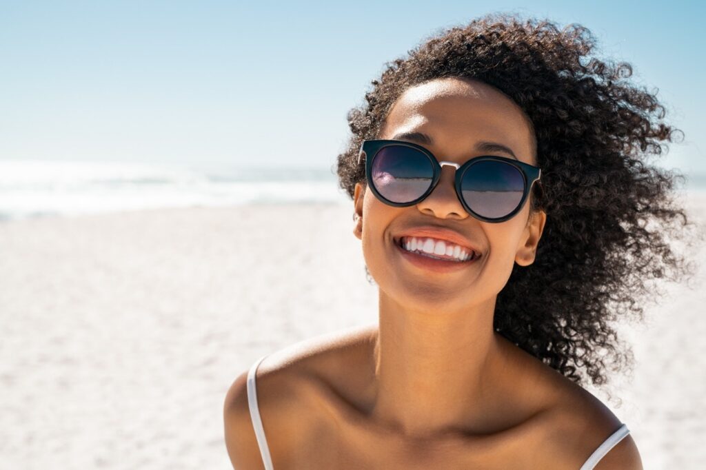 person with veneers smiling